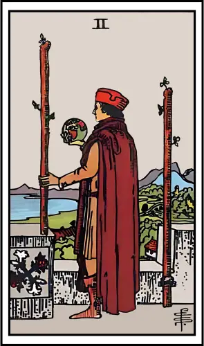 two of wands tarot card