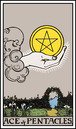 Ace of pentacles tarot card