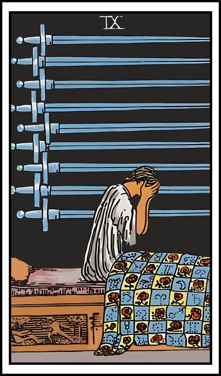 Nine of swords tarot card