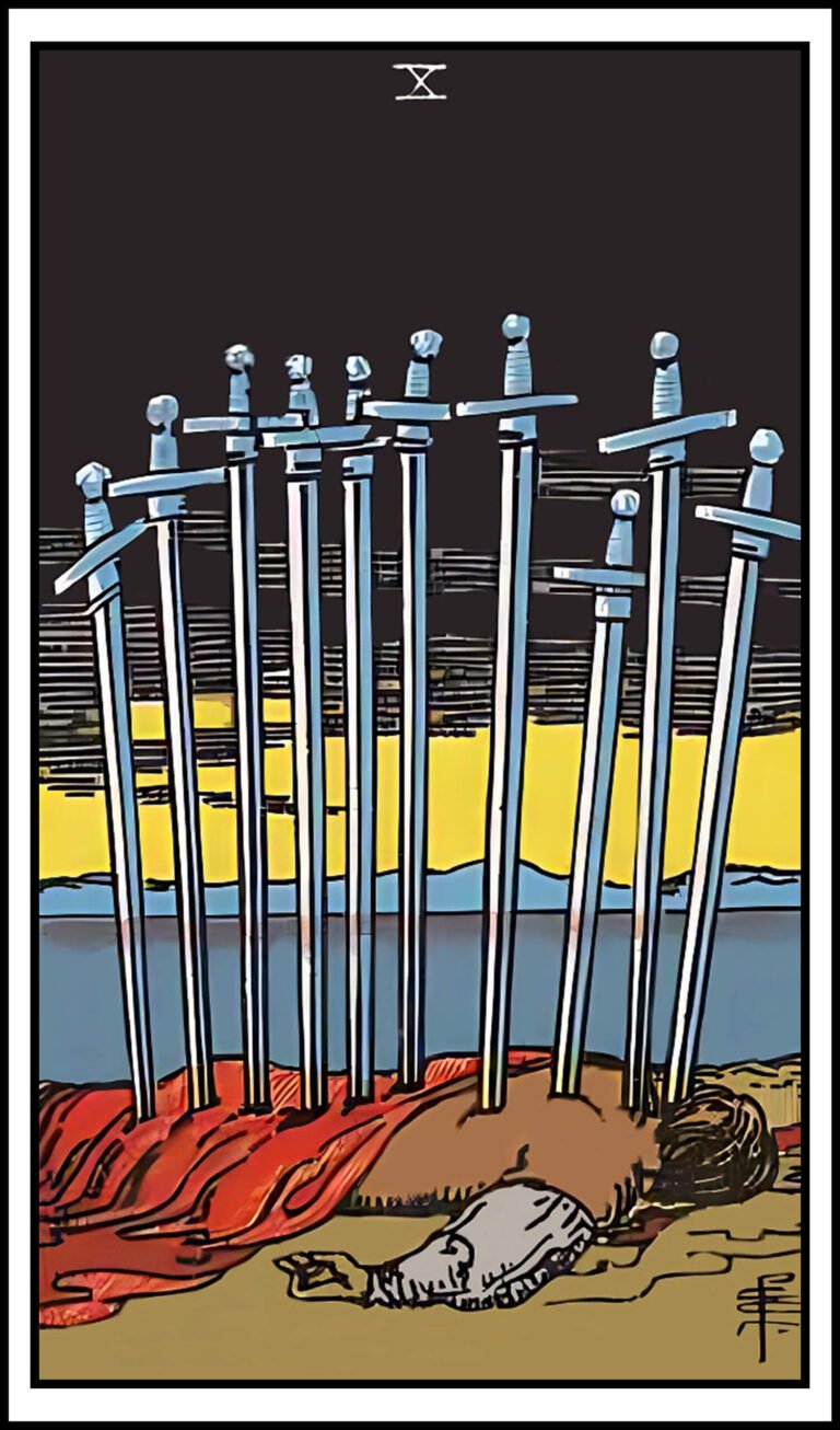 Ten of swords tarot card