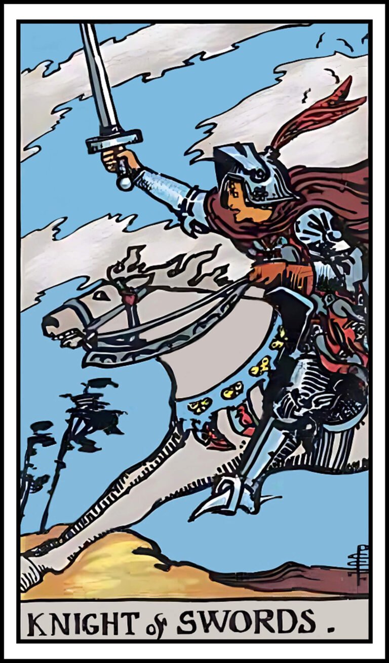 Knight of swords tarot card