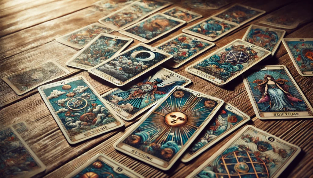 accurate tarot reading on a wooden desk