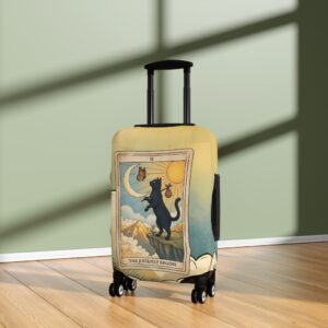 Luggage Cover — 'The Journey Begins' The Fool Tarot Cat Travel Cover