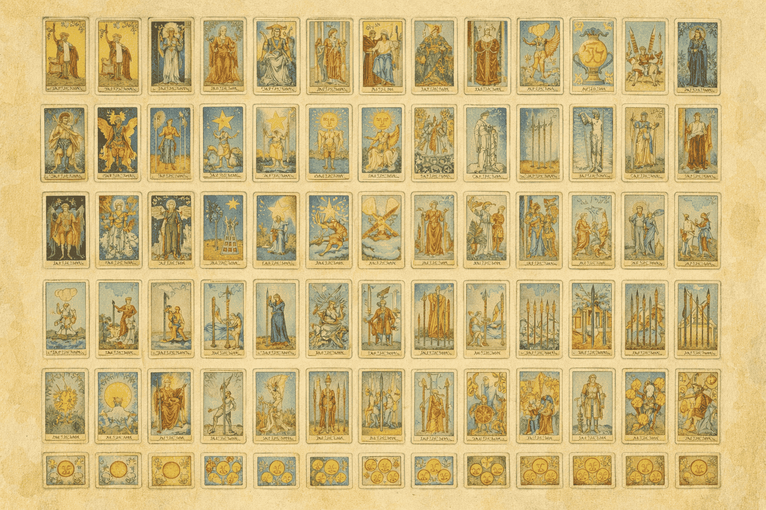 78 Tarot Cards: Full List With Meanings (Free Downloadable PDF)