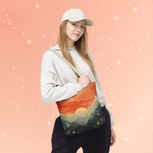 Sunrise Mountains Tote Bag — "Slow down" / "Tune in"