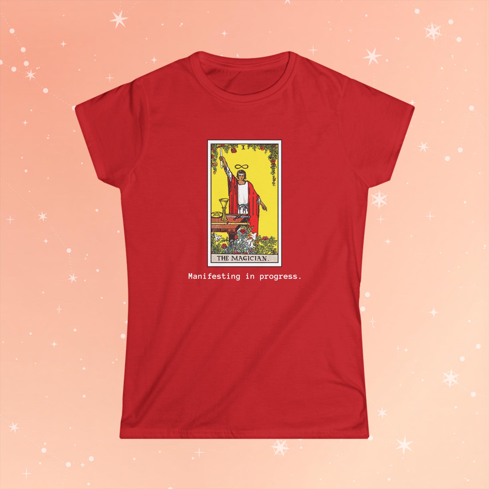 The Magician Tarot Tee — “Manifesting in Progress” | Women’s Cotton Shirt