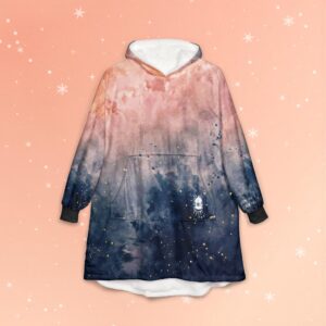 The Hermit Tarot Hooded Blanket — "The world can wait" | Galaxy Cozy Throw