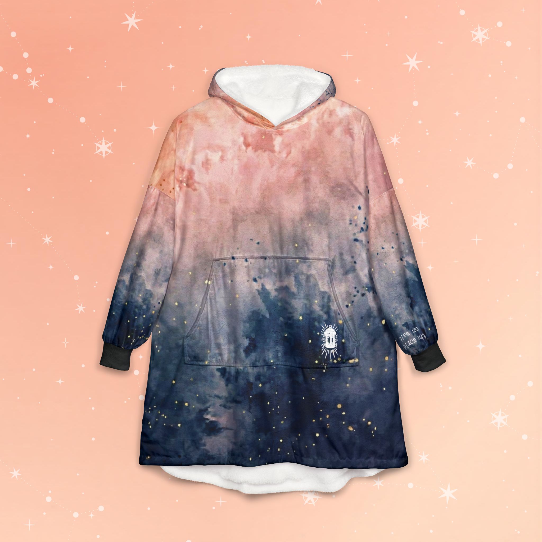 The Hermit Tarot Hooded Blanket — “The world can wait” | Galaxy Cozy Throw